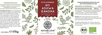 NATURE LOVE® Bio Ashwagandha - indische Schlafbeere