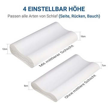 UTTU Sandwich Kissen: Höheneinstellbares Memory Foam Kopfkissen