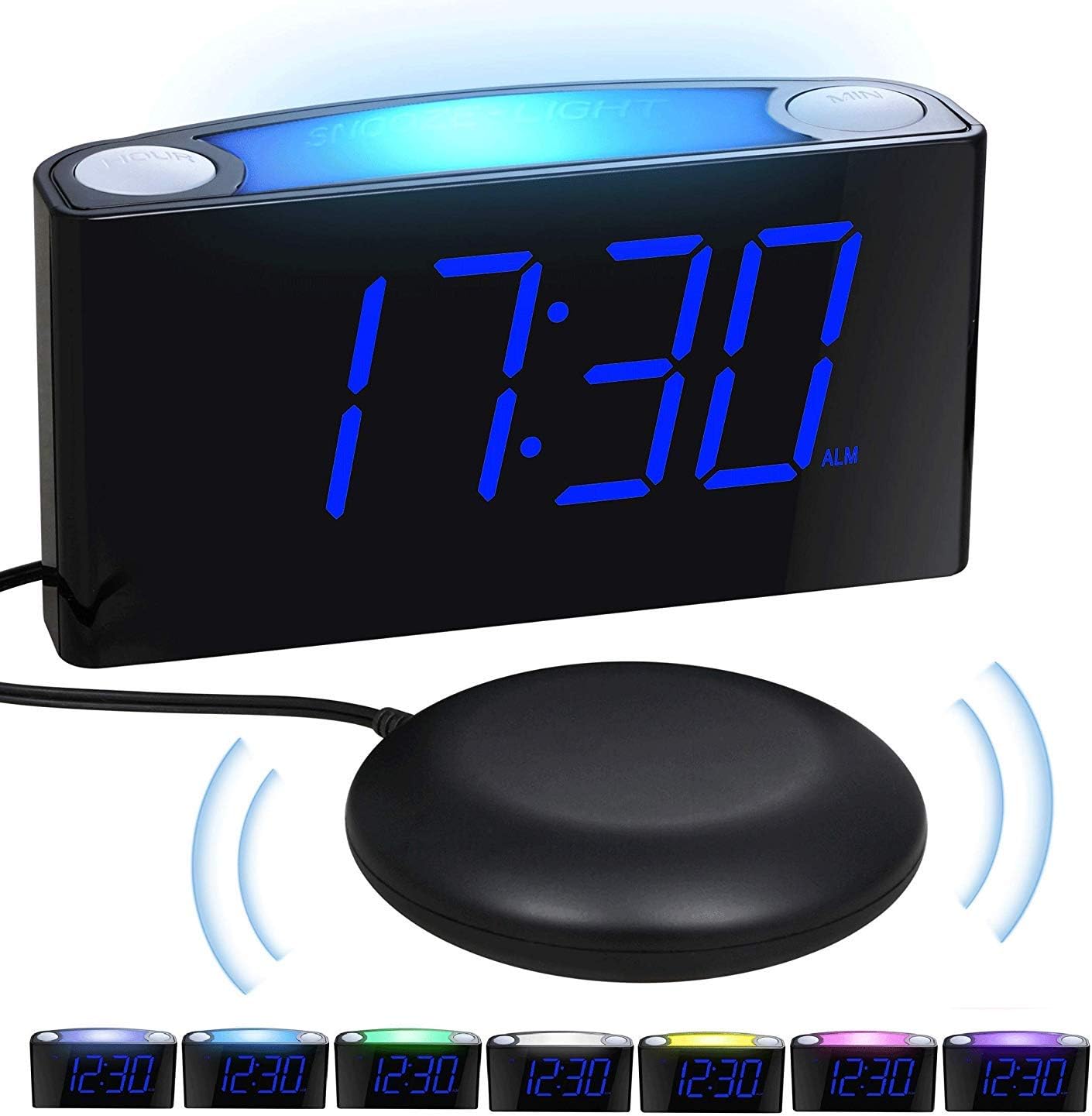 Mesqool Vibrationswecker mit Nachtlicht